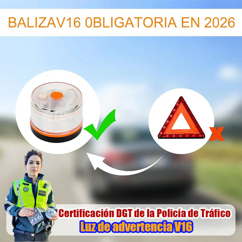 Luz de Emergencia V16 DGT con Geolocalización 3.0 – IP54 – Normativa 2026