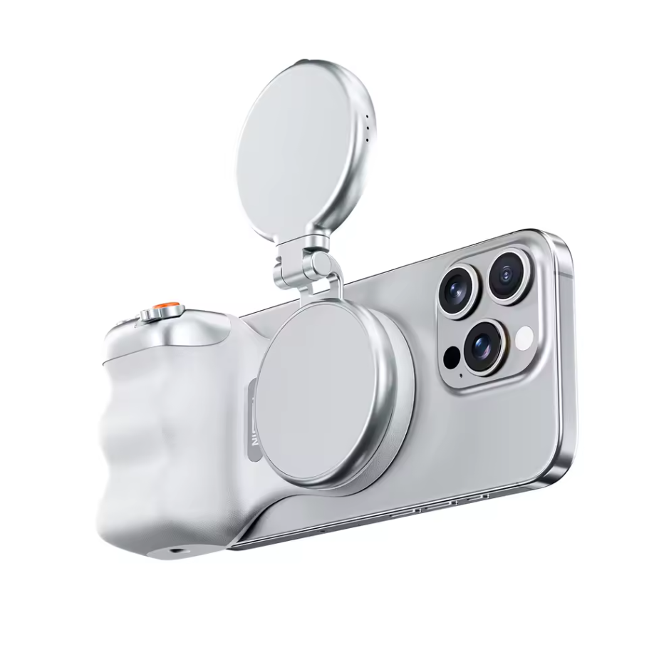 Poignée créative multifonction pour smartphone – contrôle photo avancé & éclairage modulable